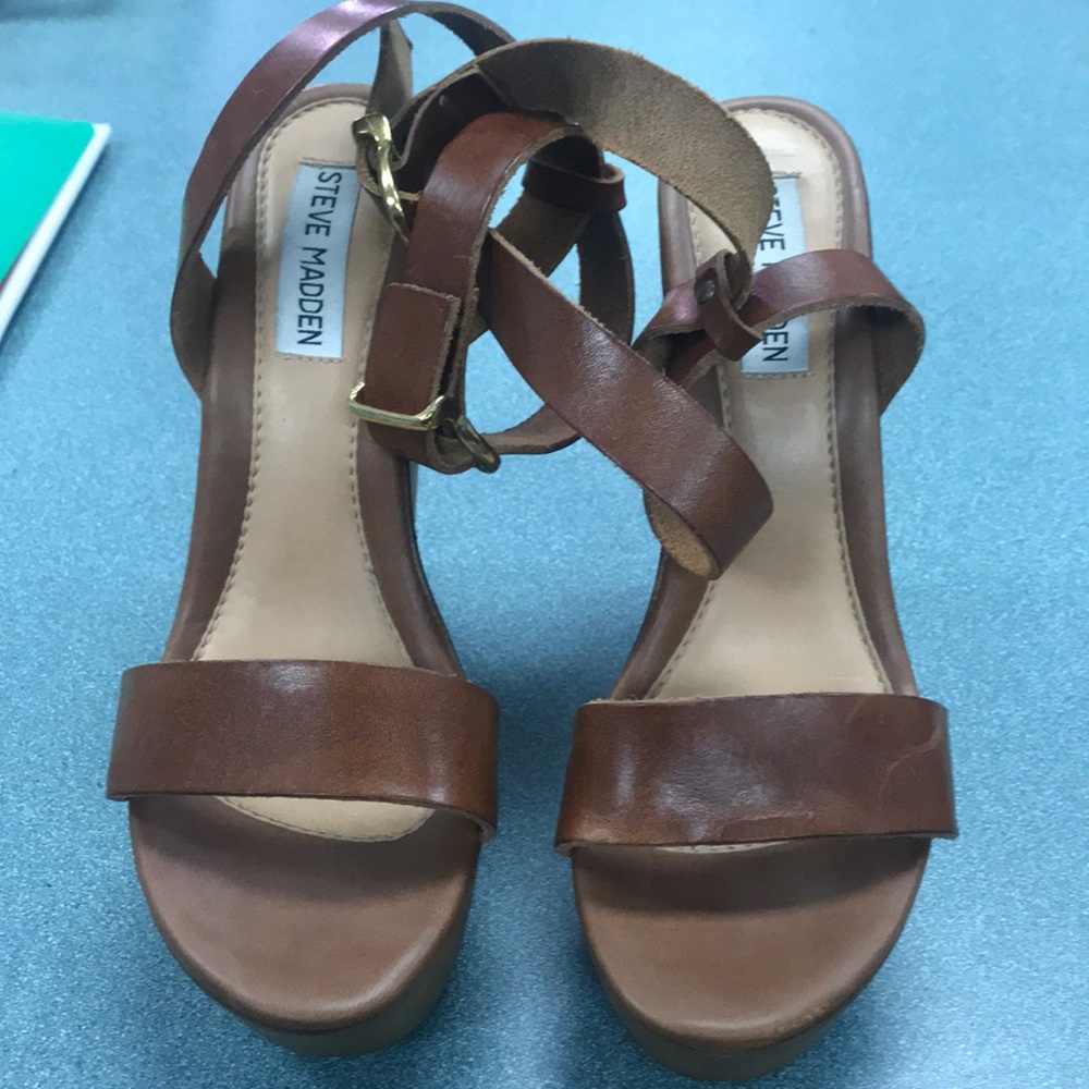 Steven Madden ankle wrap wedges